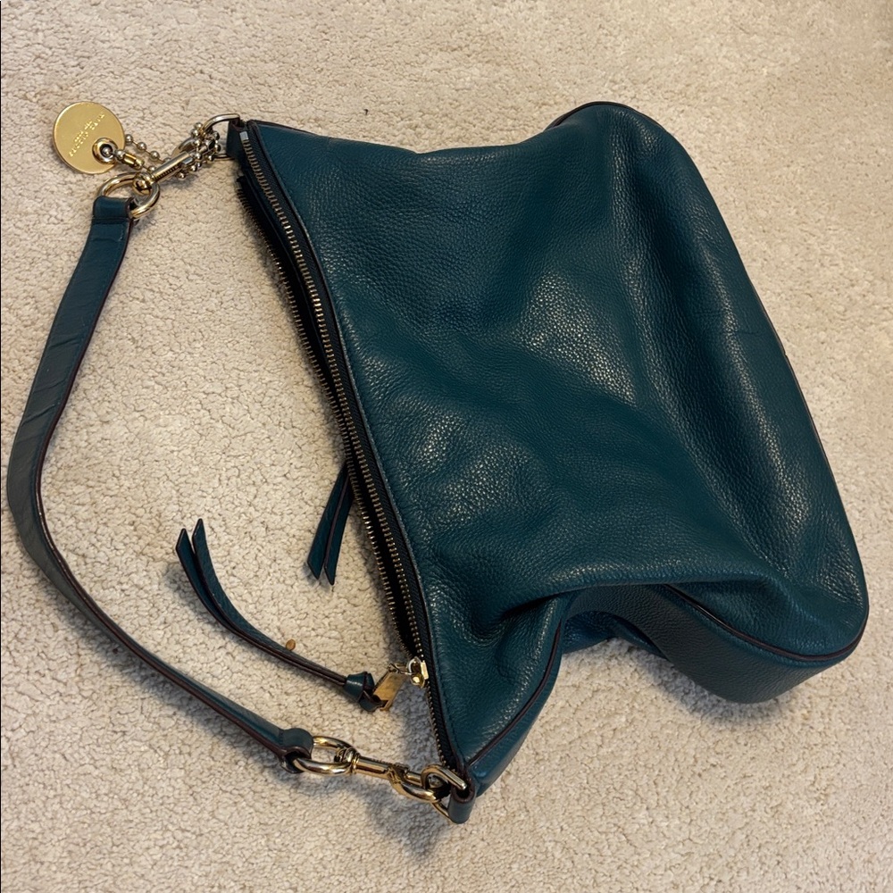 Marc Jacobs Deep Teal Hobo Bag with Gold Accents - Picture 2 of 4